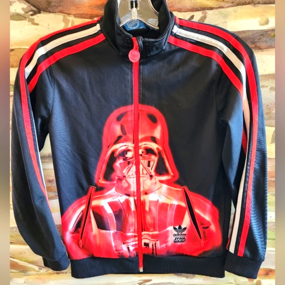 ADIDAS x STAR WARS Darth Vader Unisex Kids Teen Ltd Ed RARE Track Zip Up Jacket